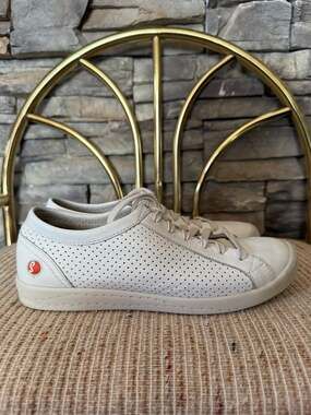 Softinos Isla White Perforated Leather Sneakers Size 37